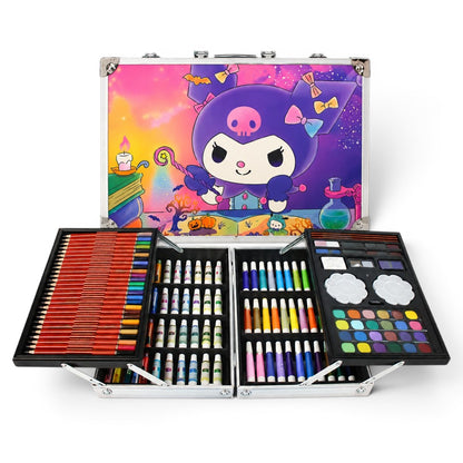 Kuromi Kids Art Kit 145+ Pieces | Aluminium Colouring Set with Crayons, Markers, Paints & Drawing Supplies