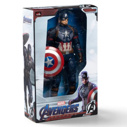 ZD Toys Marvel Avengers Endgame Captain America 14 Inch Action Figure with Shield | Collectible Superhero Toy for Kids & Collectors