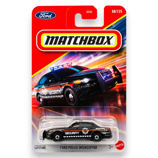 Matchbox 1:64 Ford Police Interceptor (Blister Pack) Die-Cast Model Car | Security Patrol Vehicle