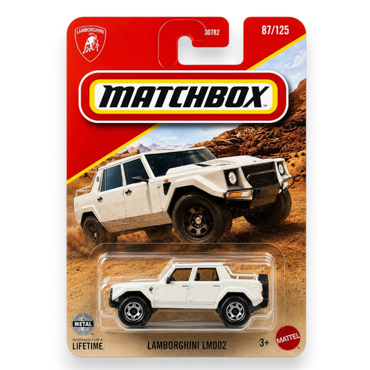 Matchbox 1:64 Lamborghini LM002 Die-Cast SUV Model Car | White Classic Off-Road Super SUV Collectible (Blister Pack)