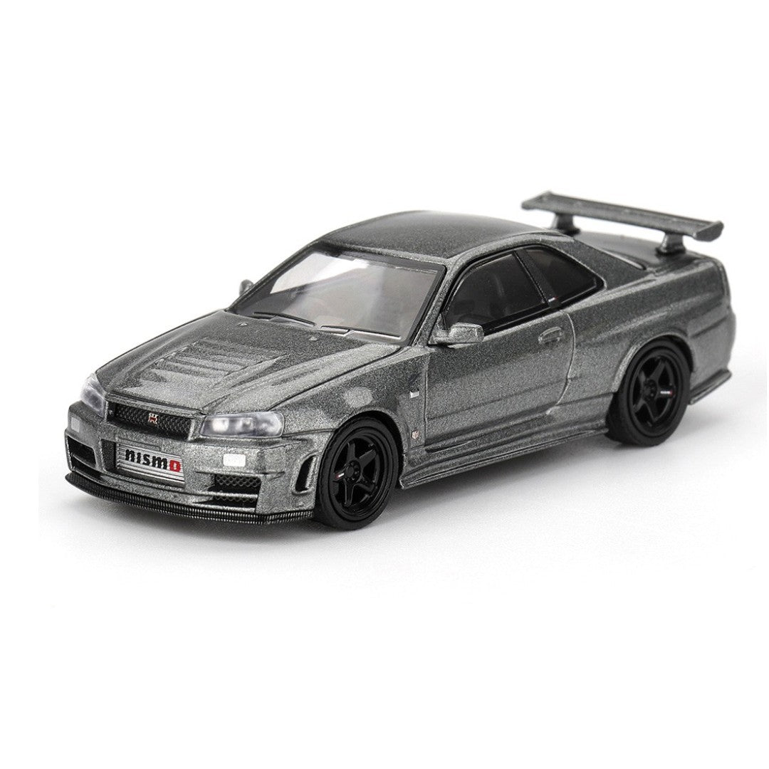 MINI GT 1:64 (Blister Pack) Nissan Skyline GT-R NISMO BNR34 CRS Version Dark Metal Gray Die-Cast Model Car