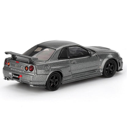 MINI GT 1:64 (Blister Pack) Nissan Skyline GT-R NISMO BNR34 CRS Version Dark Metal Gray Die-Cast Model Car