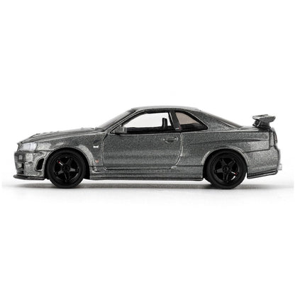 MINI GT 1:64 (Blister Pack) Nissan Skyline GT-R NISMO BNR34 CRS Version Dark Metal Gray Die-Cast Model Car