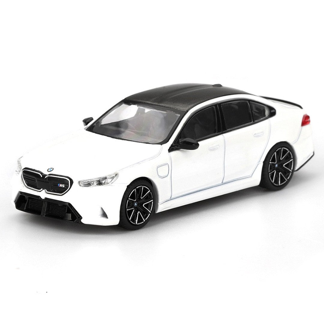 MINI GT 1:64 BMW M5 Alpine White Die-Cast Model Car | Premium Luxury Sports Sedan Collectible