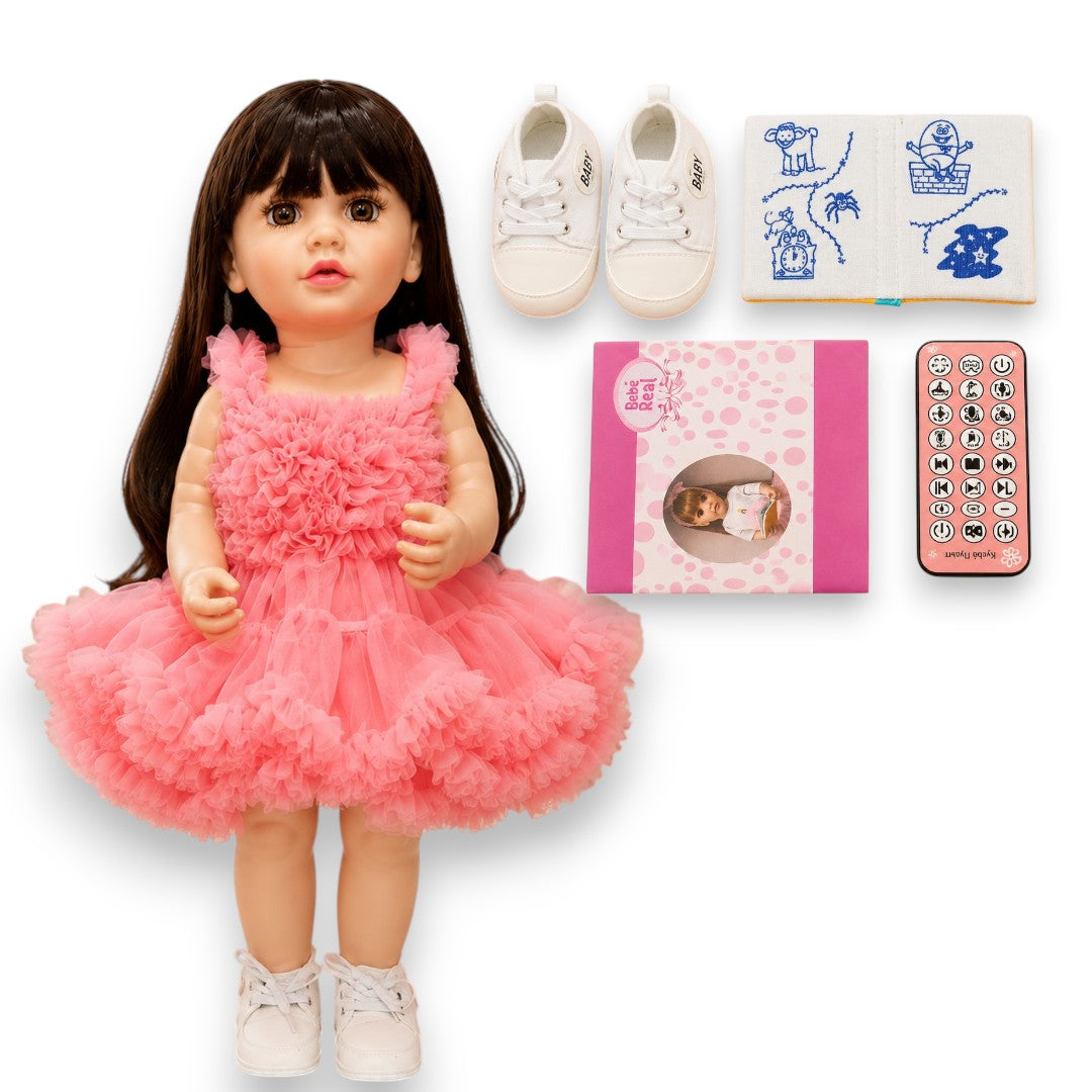 Interactive Baby Girl Doll with Remote Control, Story Book, Shoes & Sound Features | Pink Dress