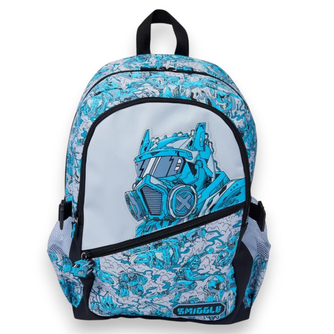 Smiggle Transformers Optimus Prime Backpack 42cm | Kids School Bag Laptop Sleeve & Dual Bottle Pockets