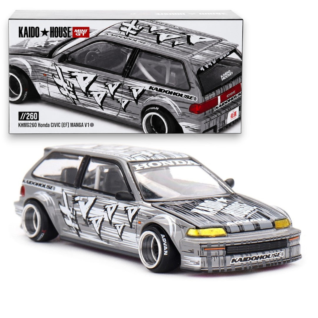 Kaido House Mini GT KHMG260 Honda Civic (EF) Manga V1 1:64 Diecast Model Car