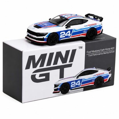 Mini GT 1:64 Ford Mustang Dark Horse #24 Ford Performance Racing School Diecast Model Car