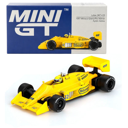Mini GT 1:64 Lotus 99T #12 1987 Monaco Grand Prix Winner Ayrton Senna Diecast Model Car
