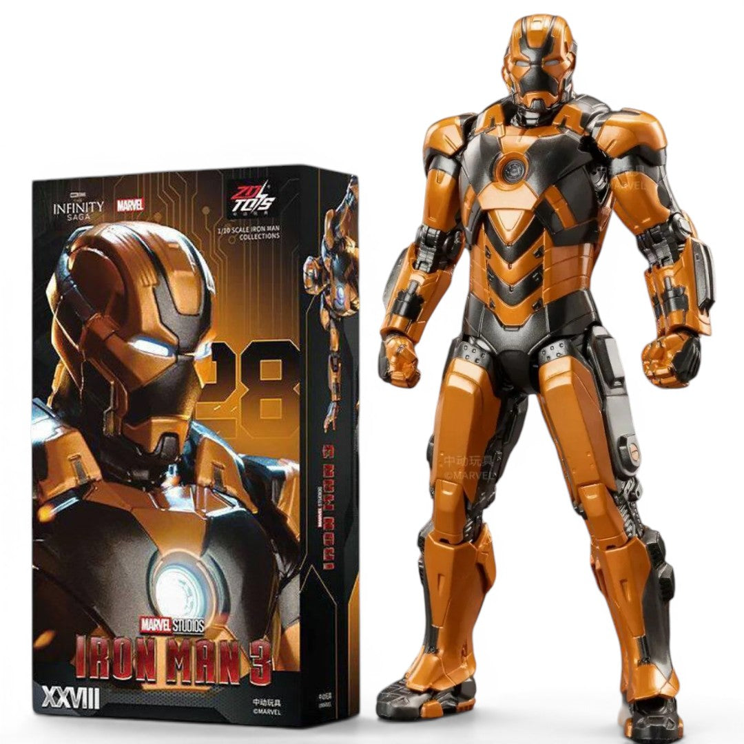 ZD Toys Marvel Studios Iron Man 3 Mark 28 (Jack) | 1:10 Scale 7-Inch Highly Articulated Action Figure