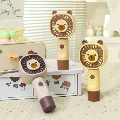 Portable Handheld Mini Fan – Cute Bear Design Personal Cooling Fan for Travel, Office & Outdoor Use (Pack of 1)