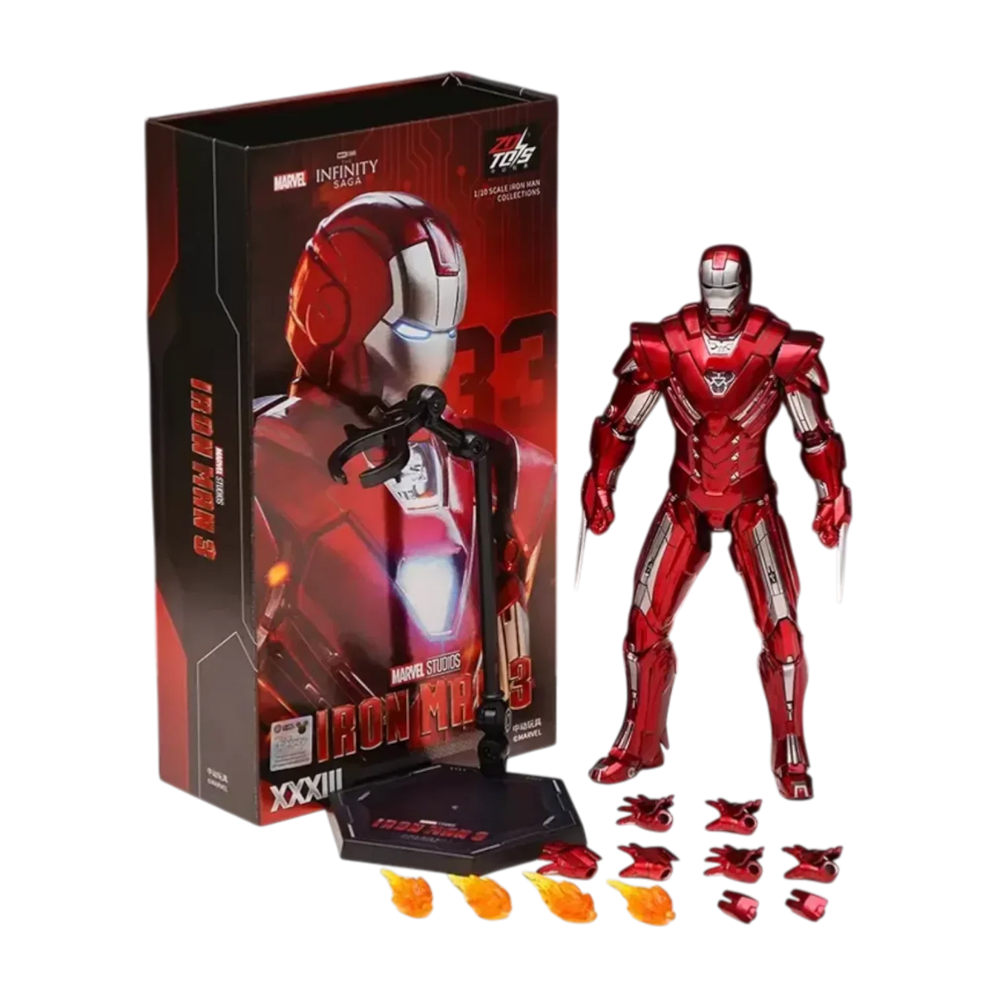 ZD Toys Ultimate 7″ Iron Man Mark  33 Action Figure – Marvel Avengers Collector’s Edition (No Light Function) - Jaiman Toys