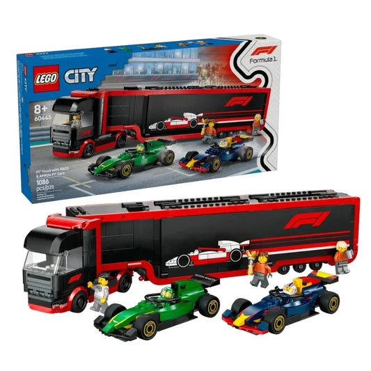 LEGO City F1 Truck with RB20 & AMR24 F1 Cars Toy Racing Transporter Set Building Blocks Toys for 8+ Gift for Boys and Girls - Jaiman Toys
