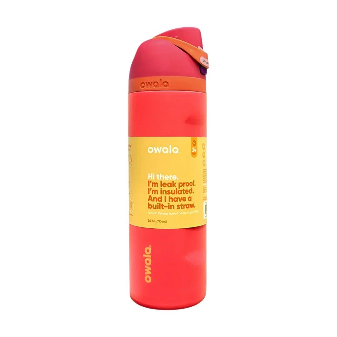 Owala FreeSip Insulated Stainless Steel Water Bottle with Straw for Sports, Travel, and School 24 OZ | 710 ML (Pink) - Jaiman Toys