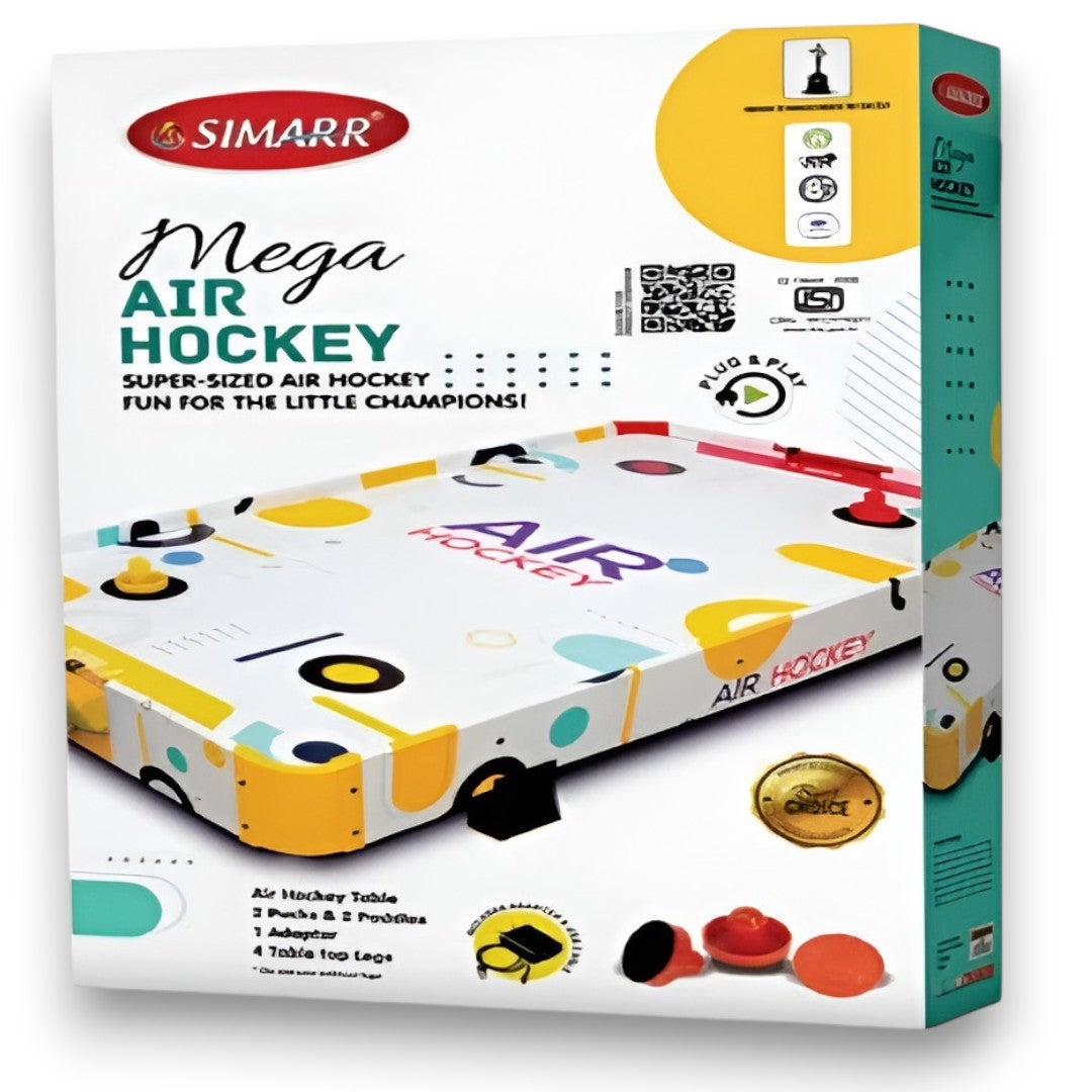 Simarr Mega Air Hockey Table Game – Electric Air Hockey Board with 2 Pucks, 2 Paddles & Adapter for Kids and Family Indoor Play