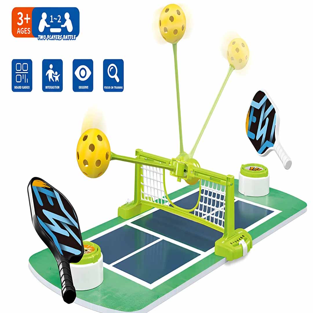 SIMARR Tabletop Pickleball Game Set for Kids – Mini Indoor Paddle Ball Game with Net & Paddles | Family Sports Toy