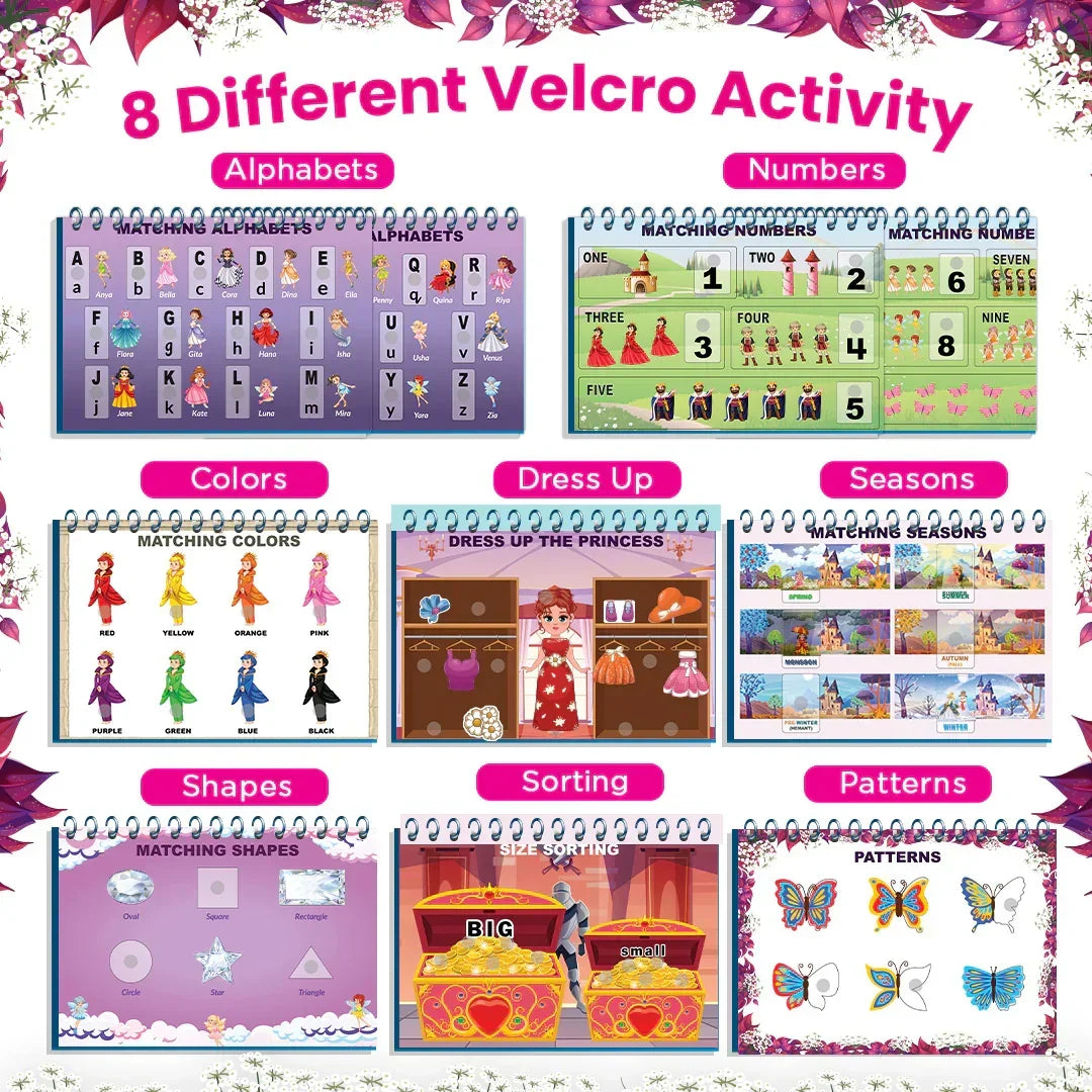 My Preschool Princess Book – Educational Velcro Activity Learning Set for Kids (Age 2–5)