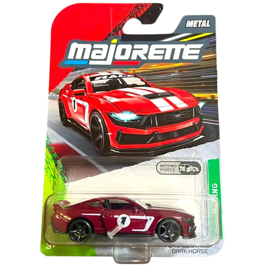Majorette Ford Mustang Dark Horse Racing 1:64 Die-Cast Car | Metal Body with Moving Parts | Official Licensed Model | 3+