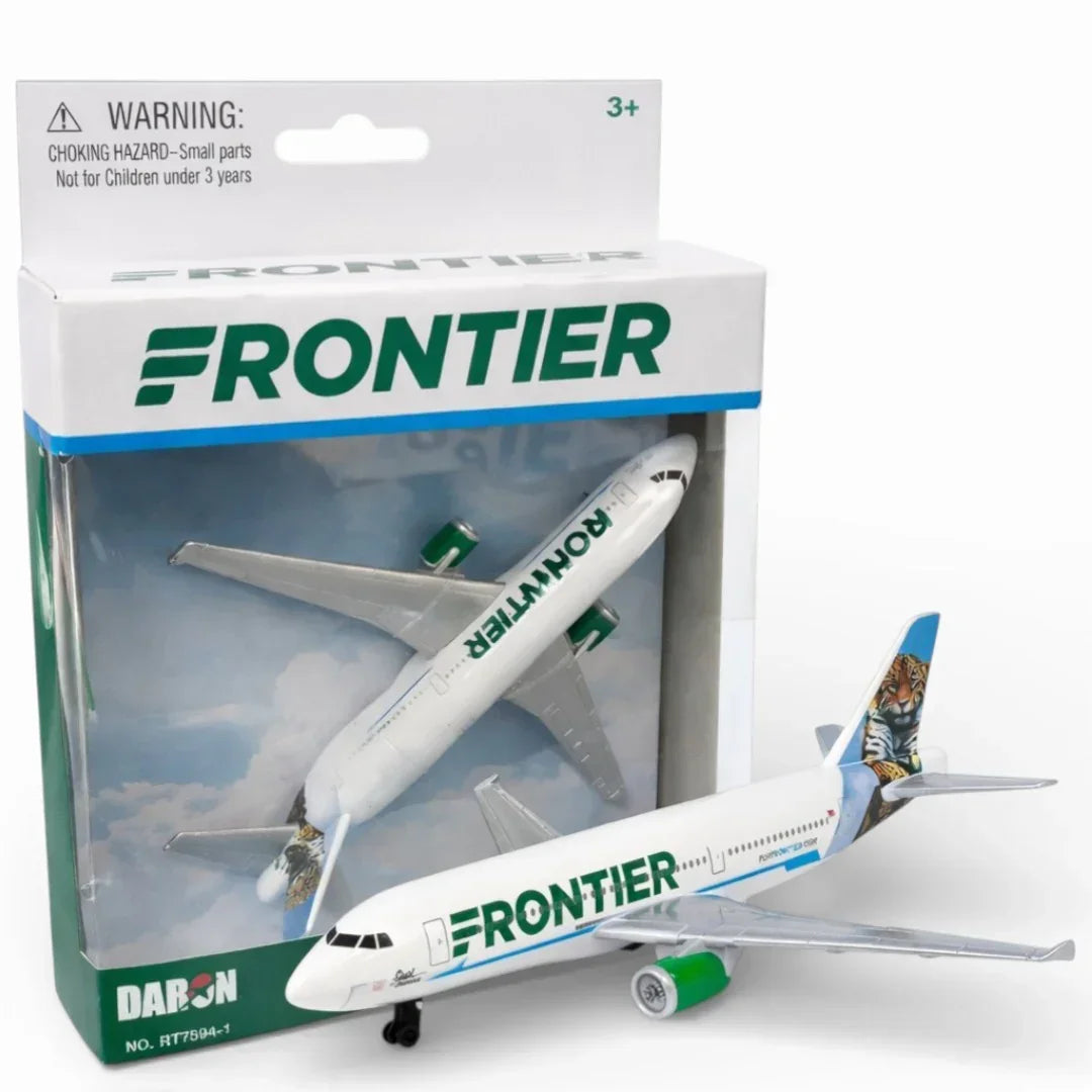Daron Frontier Airlines Diecast Airplane Model (14CM) – Official Wildlife Tail Aircraft Toy (3+)