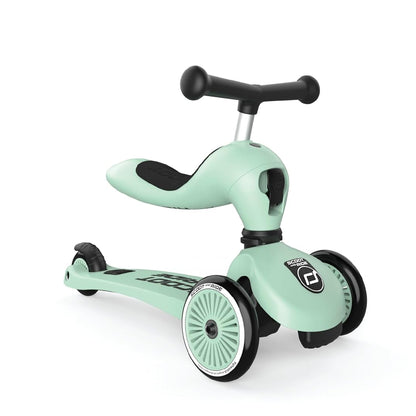 Scoot & Ride 2-in-1 Kids Scooter with Adjustable Seat & Handlebar, Stable & Safe Kickboard for Toddlers, Compact & Lightweight, 3-Wheel Design, Ages 1 to 5 Years, Highwaykick 1