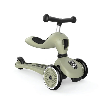 Scoot & Ride 2-in-1 Kids Scooter with Adjustable Seat & Handlebar, Stable & Safe Kickboard for Toddlers, Compact & Lightweight, 3-Wheel Design, Ages 1 to 5 Years, Highwaykick 1