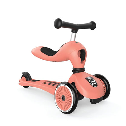 Scoot & Ride 2-in-1 Kids Scooter with Adjustable Seat & Handlebar, Stable & Safe Kickboard for Toddlers, Compact & Lightweight, 3-Wheel Design, Ages 1 to 5 Years, Highwaykick 1