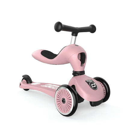 Scoot & Ride 2-in-1 Kids Scooter with Adjustable Seat & Handlebar, Stable & Safe Kickboard for Toddlers, Compact & Lightweight, 3-Wheel Design, Ages 1 to 5 Years, Highwaykick 1