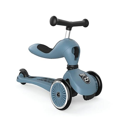 Scoot & Ride 2-in-1 Kids Scooter with Adjustable Seat & Handlebar, Stable & Safe Kickboard for Toddlers, Compact & Lightweight, 3-Wheel Design, Ages 1 to 5 Years, Highwaykick 1