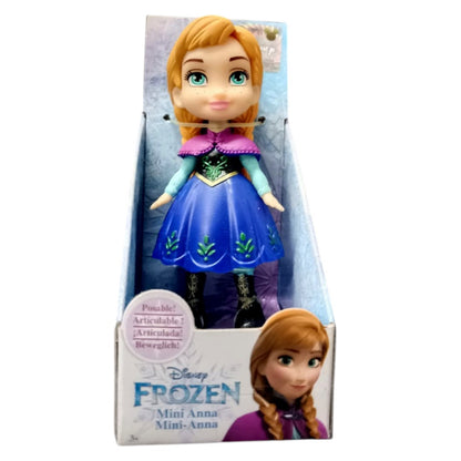 Frozen Mini Anna Doll (8 cm)  – Disney Princess Collectible Figure with Articulated Arms (Royal Dress)
