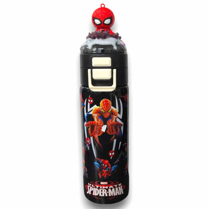 Spider-Man Kids Water Bottle 500ML with Straw Lid – Leakproof Cartoon School Water Bottle for Children