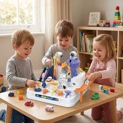 Space Great Adventure Playset – DIY Outer Space Car Track Toy with Astronaut Tower & Vehicles for Kids