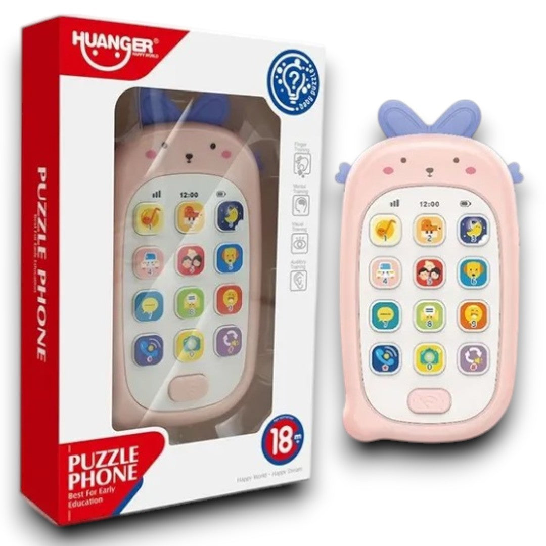 Huanger Puzzle Phone Baby Toy – Interactive Musical Learning Phone for Toddlers (18+ Months)