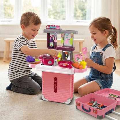 Portable Kitchen Chef Playset – Kids Cooking Suitcase with Utensils & Accessories (3+ Years)