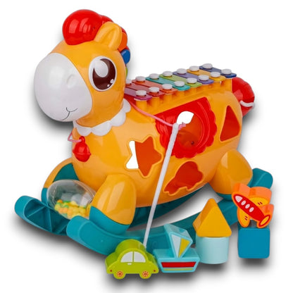 Huanger Musical Piano Toy for Kids – Baby Activity Piano with Lights & Shape Sorter (18+ Months)