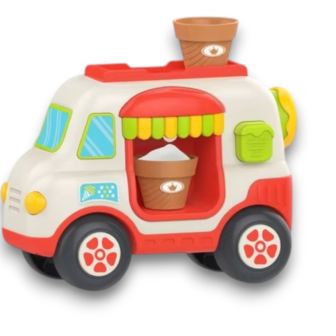 Huanger Ice Cream Truck Toy for Kids – Interactive Musical Ice Cream Van with Lights & Sounds (12+ Months)