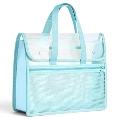 Portable Expanding File Organizer with Handle – A4 Accordion Document Folder with Zipper Pocket
