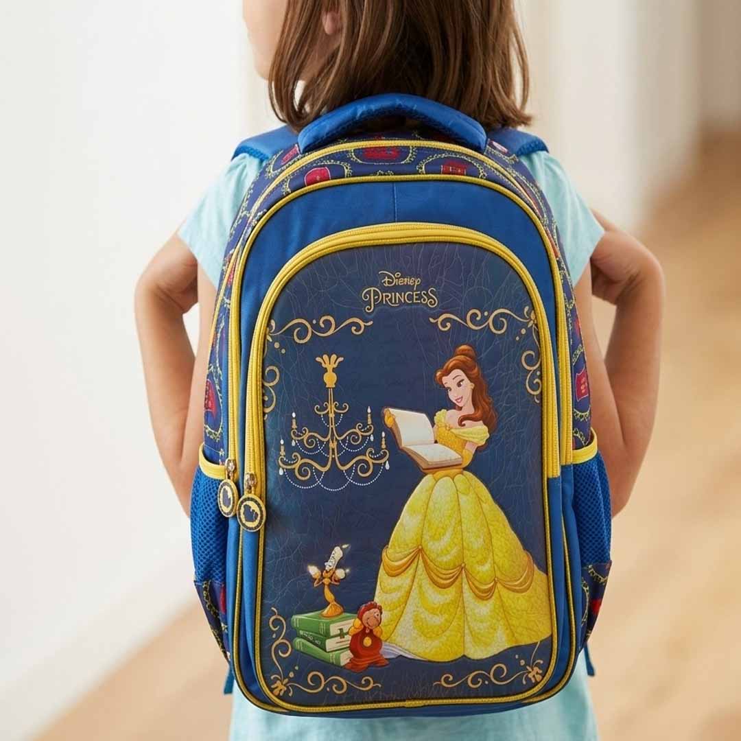 Disney Princess Belle School Backpack 18 Inch | Kids Travel & School Bag with Multiple Compartments