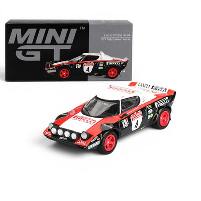 Mini GT 1:64 Lancia Stratos HF #4 1978 Rally Sanremo Winner Diecast Model Car