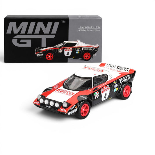 Mini GT 1:64 Lancia Stratos HF #4 1978 Rally Sanremo Winner Diecast Model Car
