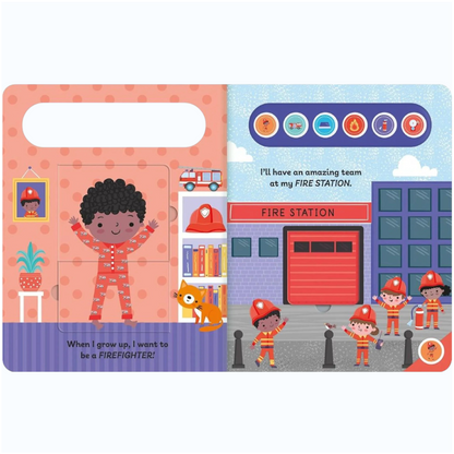 North Parade I Want to Be a Firefighter – Light & Sound Lift-the-Flap Interactive Book for Kids