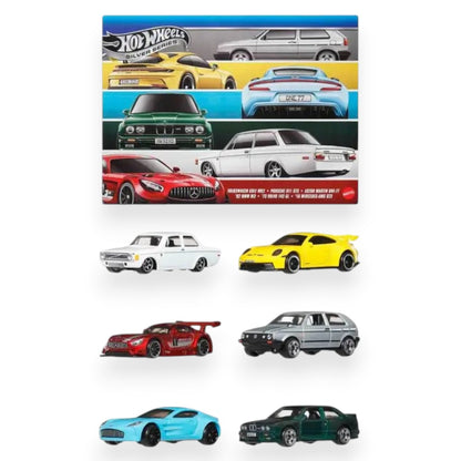 Hot Wheels Silver Series Premium 6-Car Gift Pack Die-Cast Set | Porsche 911 GT3, BMW M3, Mercedes-AMG GT3 & More