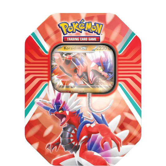 Pokémon TCG Koraidon ex Tin Box | Legendary Promo Card & Booster Packs | Metal Collector Case | 6+ Years