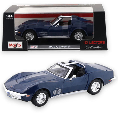 Maisto 1:24 1970 Chevrolet Corvette Stingray Die-Cast Model Car | Collector's Collection | Blue
