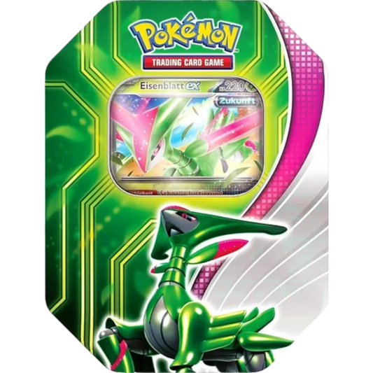 Pokémon TCG Iron Leaves ex Tin Box | Holographic Promo Card & Booster Packs | Metal Collector Case | 6+ Years