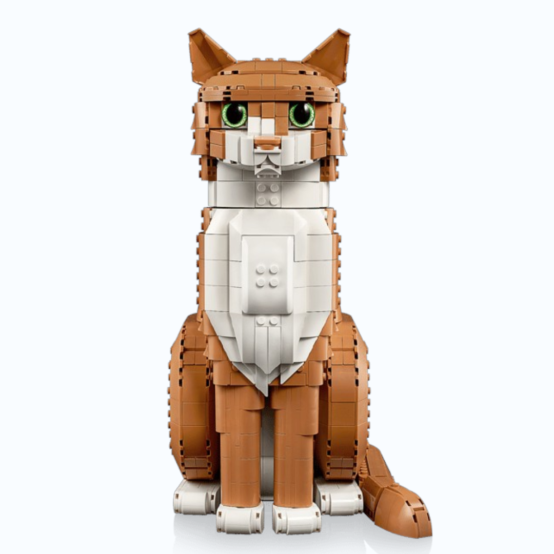 LEGO 21376 Ideas Orange Cat Building Set (1755 Pieces) | Collectible Cat Display Model for Adults