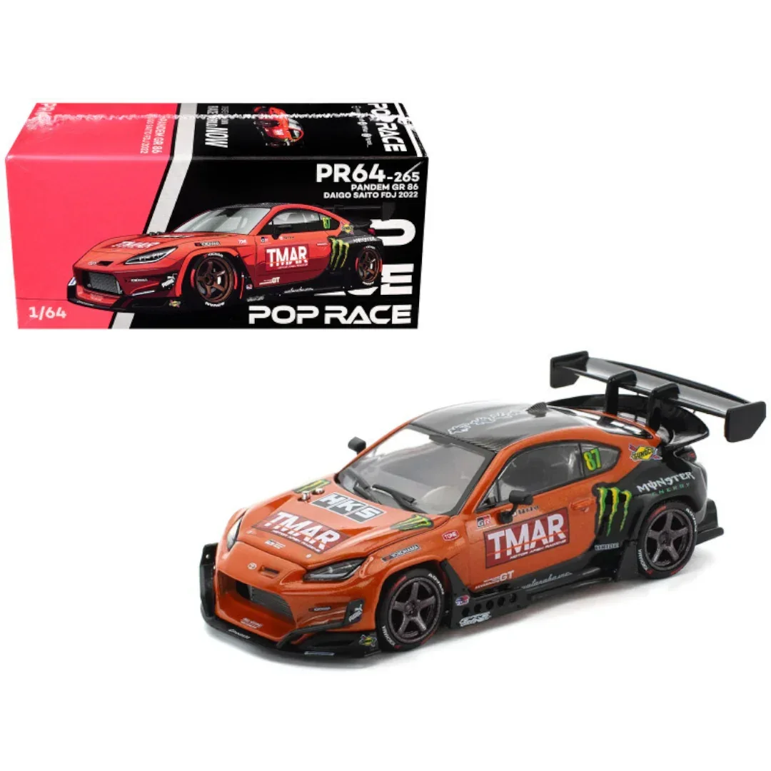 POP RACE Pandem Toyota GR86 Daigo Saito Formula Drift Japan 2022 1:64 Die-Cast Car Model