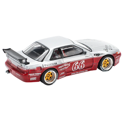 POP RACE Pandem Nissan Silvia S13 No.66 1:64 Die-Cast Car Model | PR64-258 JDM Drift Edition