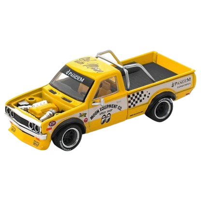 POP RACE Pandem Datsun 620 Pickup Yellow 1:64 Die-Cast Car Model | PR64-250 Collector Edition