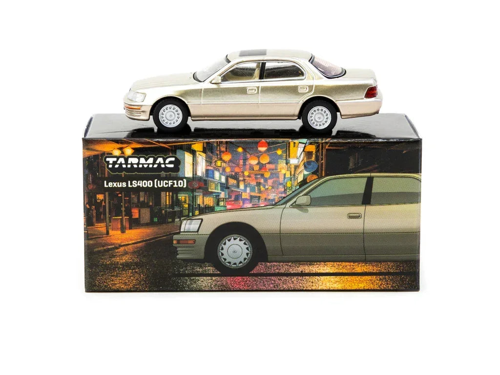 Tarmac Works 1:64 Lexus LS400 Champagne Beige Metallic Diecast Model Car | Premium JDM Collector Edition
