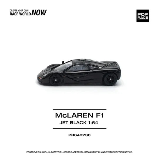 POP RACE McLaren F1 Black 1:64 Die-Cast Car Model | PR64-230 Collector Edition